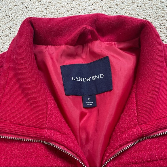 Lands’ end berry red wool jacket - women 8 / m - Landsend - Picture 5 of 7